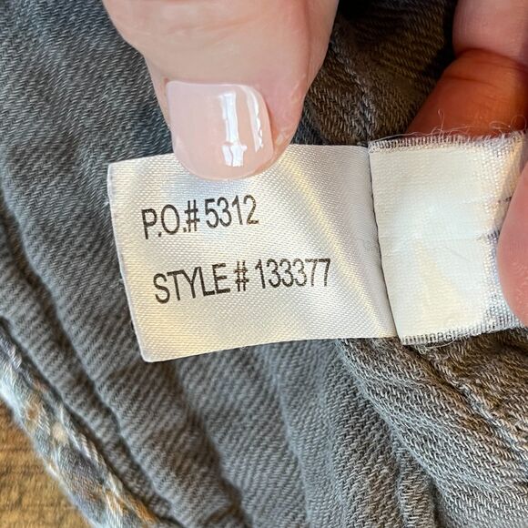 Carbon 2 Cobalt Grey Yellow Button Front Plaid Shirt Large Cotton **Flaw - Picture 5 of 11